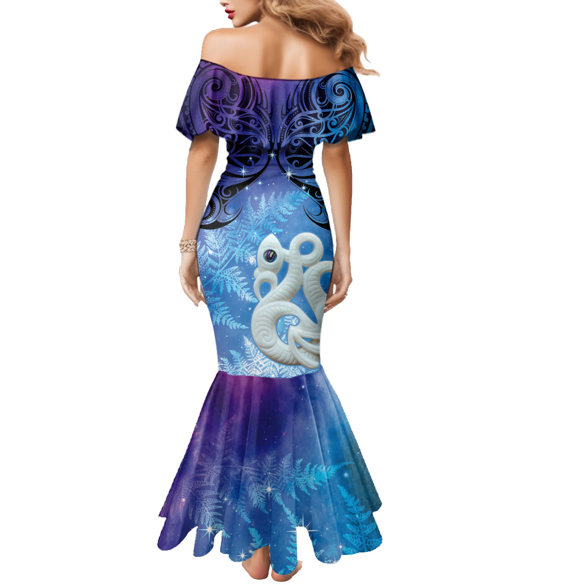 New Zealand Matariki Family Matching Mermaid Dress and Hawaiian Shirt Aotearoa Maori New Year Manaia Galaxy Vibes LT14 - Polynesian Pride