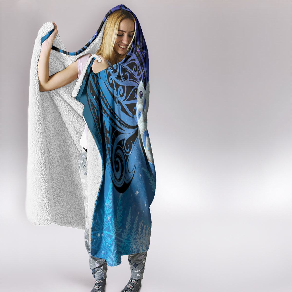 New Zealand Matariki Hooded Blanket Aotearoa Maori New Year Manaia Galaxy Vibes LT14 - Polynesian Pride