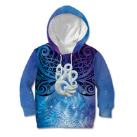 New Zealand Matariki Kid Hoodie Aotearoa Maori New Year Manaia Galaxy Vibes LT14 Hoodie Blue - Polynesian Pride