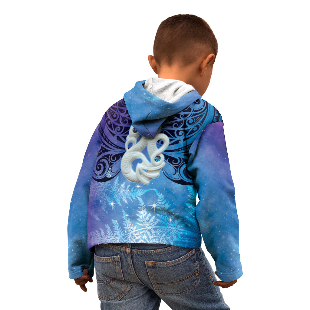New Zealand Matariki Kid Hoodie Aotearoa Maori New Year Manaia Galaxy Vibes LT14 - Polynesian Pride