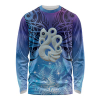 New Zealand Matariki Long Sleeve Shirt Aotearoa Maori New Year Manaia Galaxy Vibes LT14 Unisex Blue - Polynesian Pride