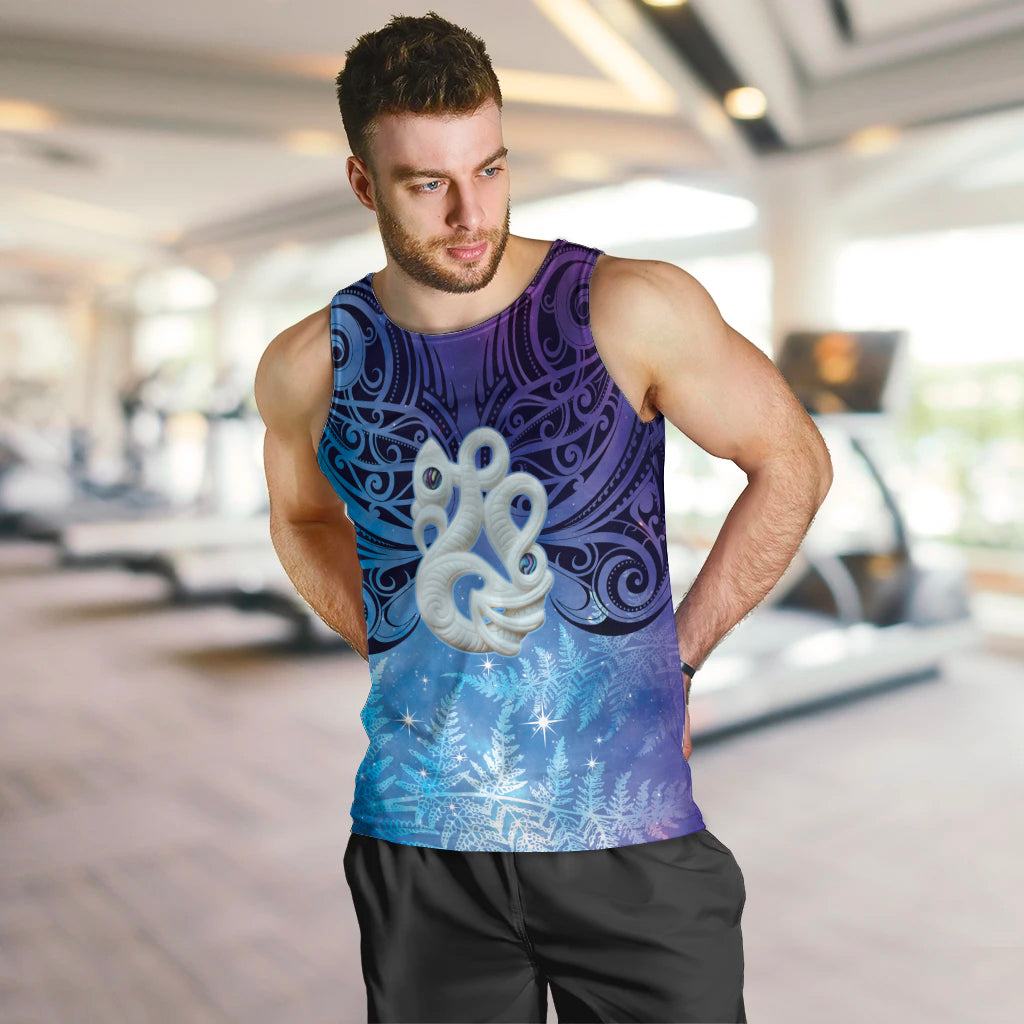New Zealand Matariki Men Tank Top Aotearoa Maori New Year Manaia Galaxy Vibes LT14 Blue - Polynesian Pride