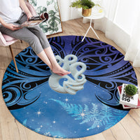 New Zealand Matariki Round Carpet Aotearoa Maori New Year Manaia Galaxy Vibes LT14 - Polynesian Pride