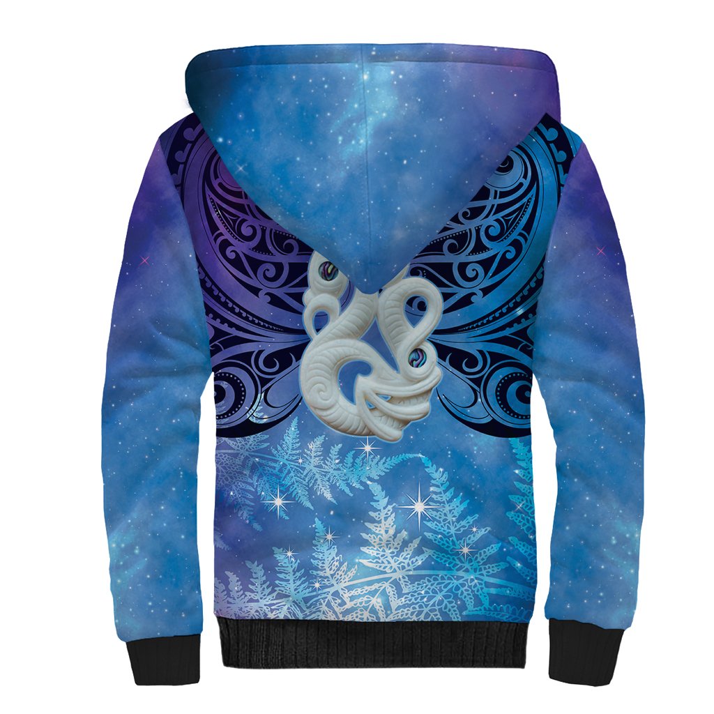 New Zealand Matariki Sherpa Hoodie Aotearoa Maori New Year Manaia Galaxy Vibes LT14 - Polynesian Pride