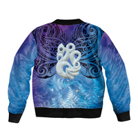 New Zealand Matariki Sleeve Zip Bomber Jacket Aotearoa Maori New Year Manaia Galaxy Vibes LT14 - Polynesian Pride