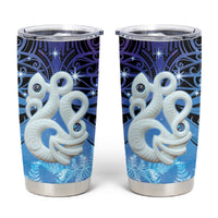 New Zealand Matariki Tumbler Cup Aotearoa Maori New Year Manaia Galaxy Vibes LT14 Blue - Polynesian Pride