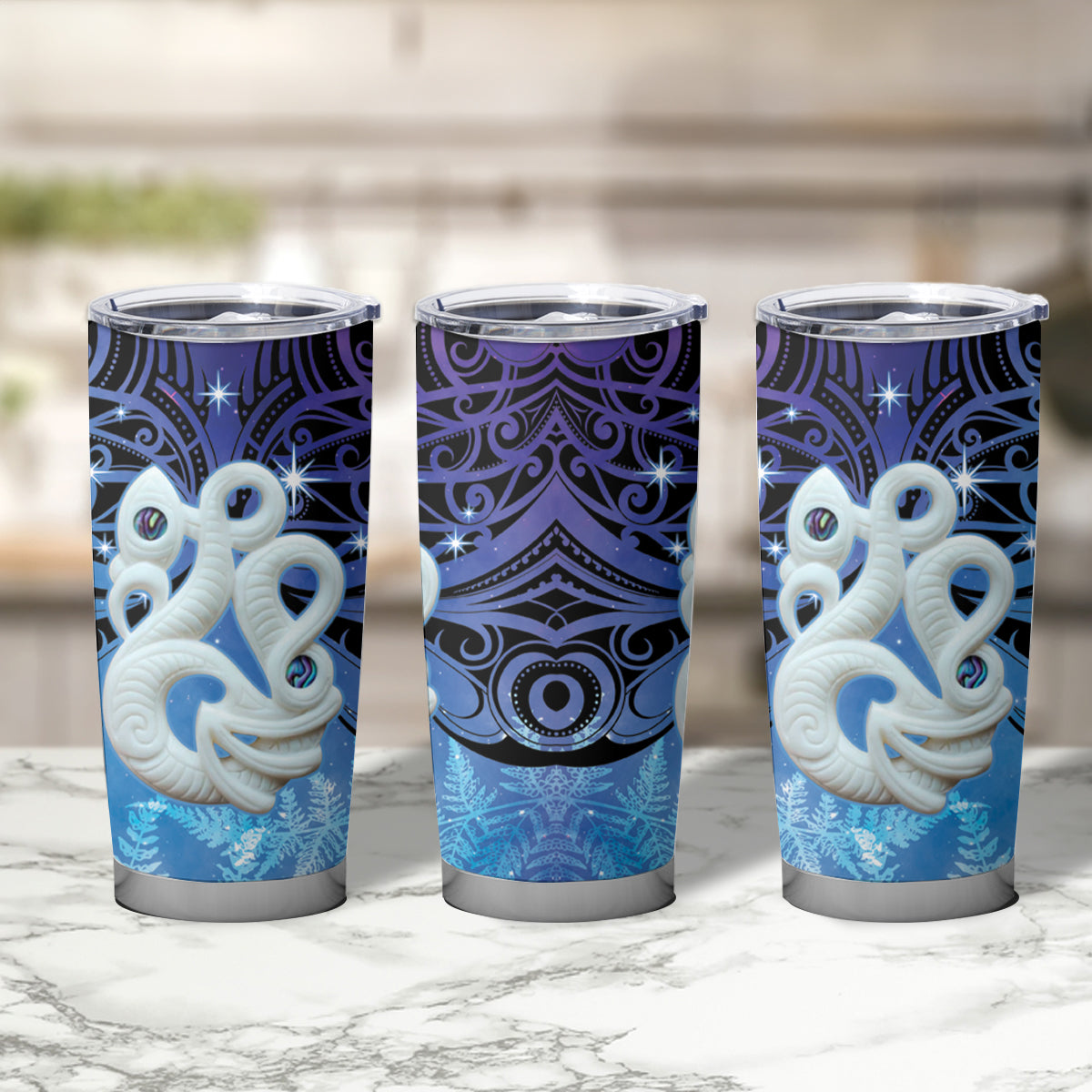 New Zealand Matariki Tumbler Cup Aotearoa Maori New Year Manaia Galaxy Vibes LT14 - Polynesian Pride
