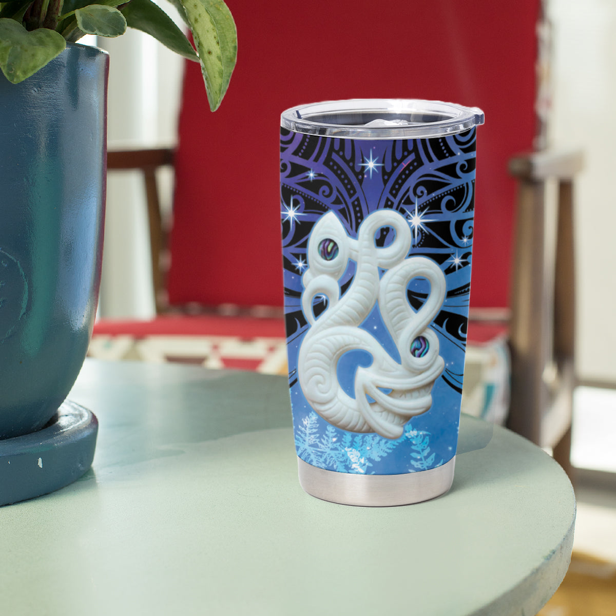 New Zealand Matariki Tumbler Cup Aotearoa Maori New Year Manaia Galaxy Vibes LT14 - Polynesian Pride