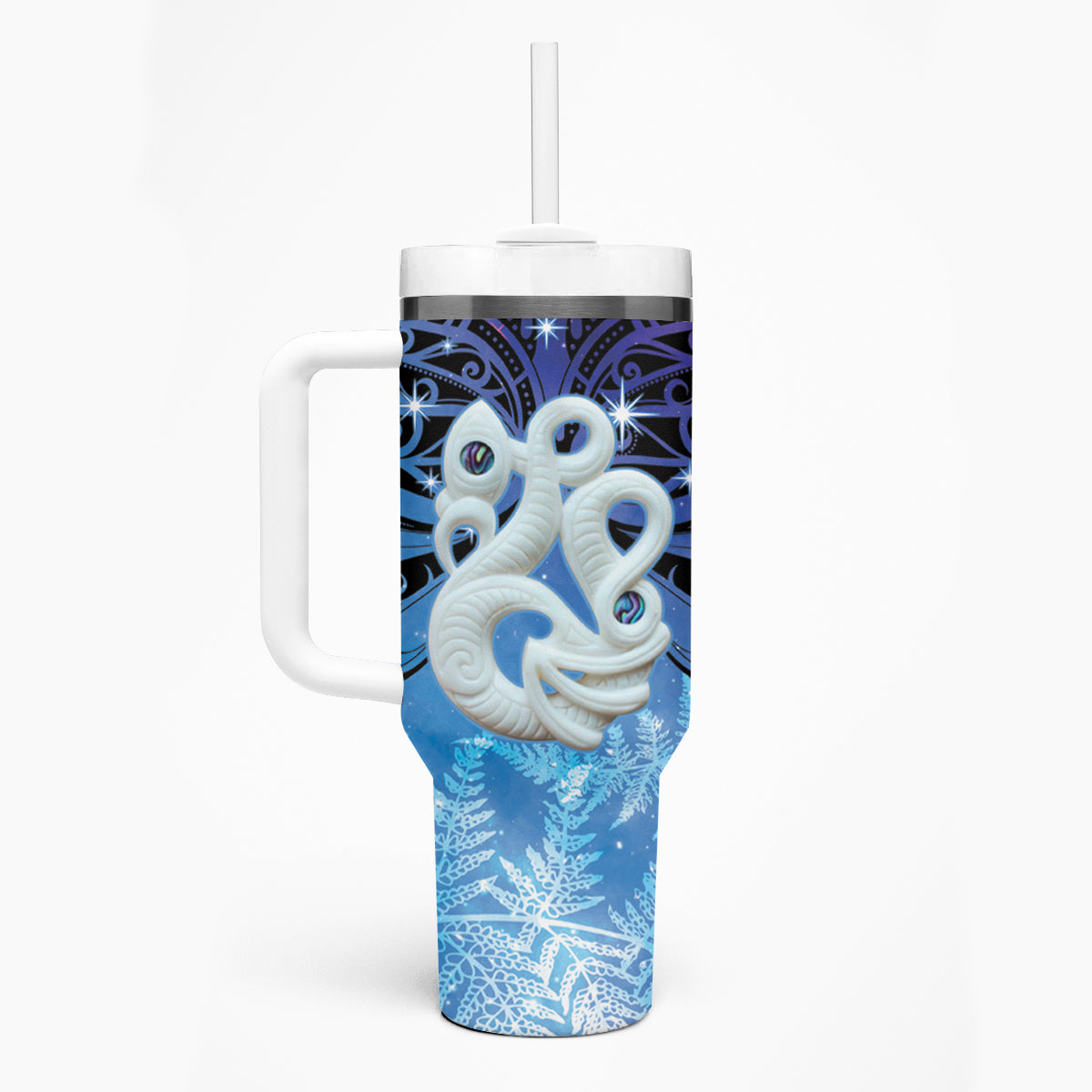 New Zealand Matariki Tumbler With Handle Aotearoa Maori New Year Manaia Galaxy Vibes LT14 - Polynesian Pride