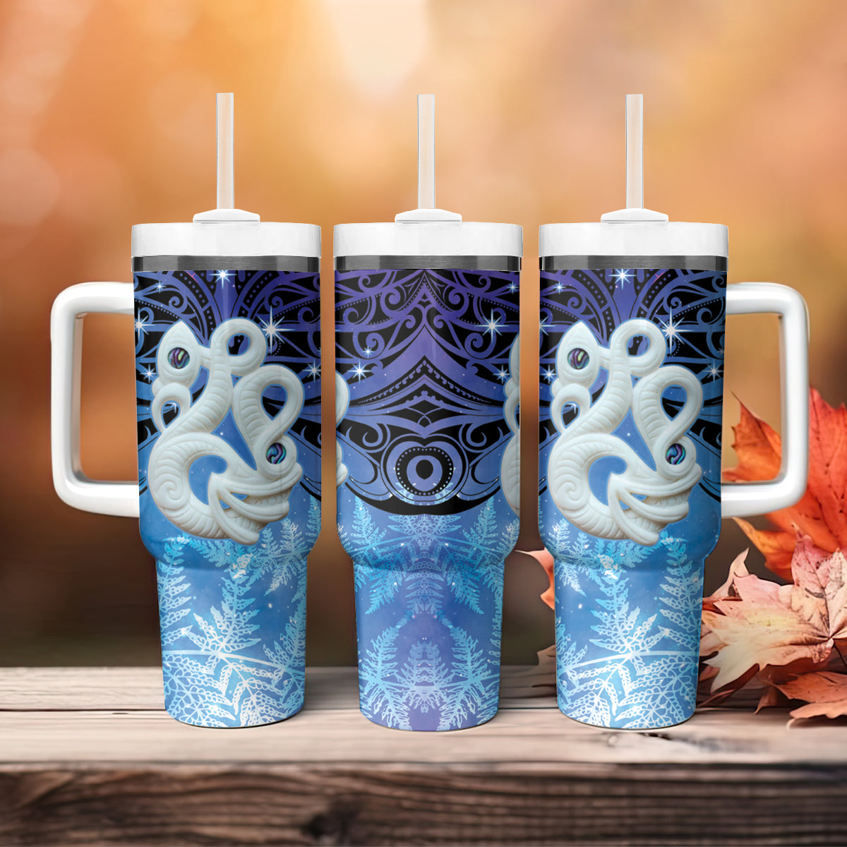 New Zealand Matariki Tumbler With Handle Aotearoa Maori New Year Manaia Galaxy Vibes LT14 - Polynesian Pride