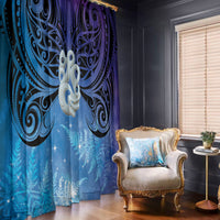 New Zealand Matariki Window Curtain Aotearoa Maori New Year Manaia Galaxy Vibes LT14 - Polynesian Pride