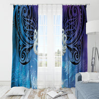 New Zealand Matariki Window Curtain Aotearoa Maori New Year Manaia Galaxy Vibes LT14 - Polynesian Pride