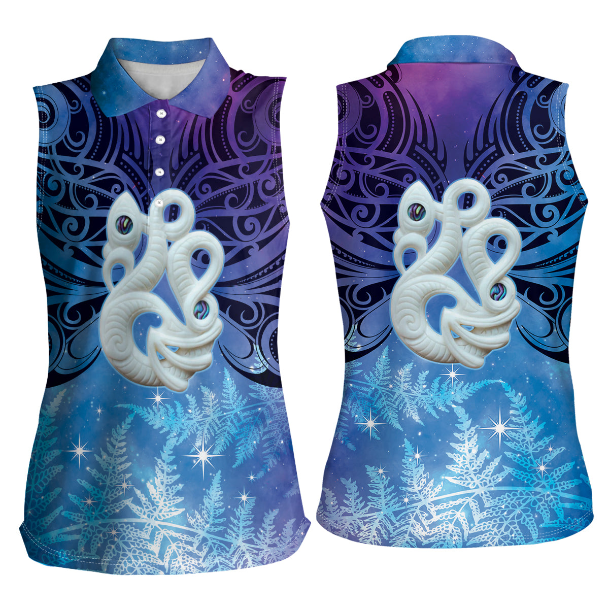 New Zealand Matariki Women Sleeveless Polo Shirt Aotearoa Maori New Year Manaia Galaxy Vibes LT14 - Polynesian Pride