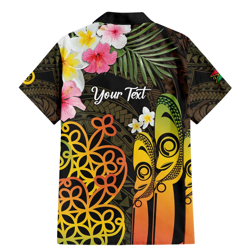 Personalised Vanuatu Independence Day Family Matching Mermaid Dress and Hawaiian Shirt Carving Drum Sand Drawing Turtle LT14 - Polynesian Pride
