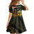 Personalised Vanuatu Independence Day Family Matching Off Shoulder Maxi Dress and Hawaiian Shirt Carving Drum Sand Drawing Turtle