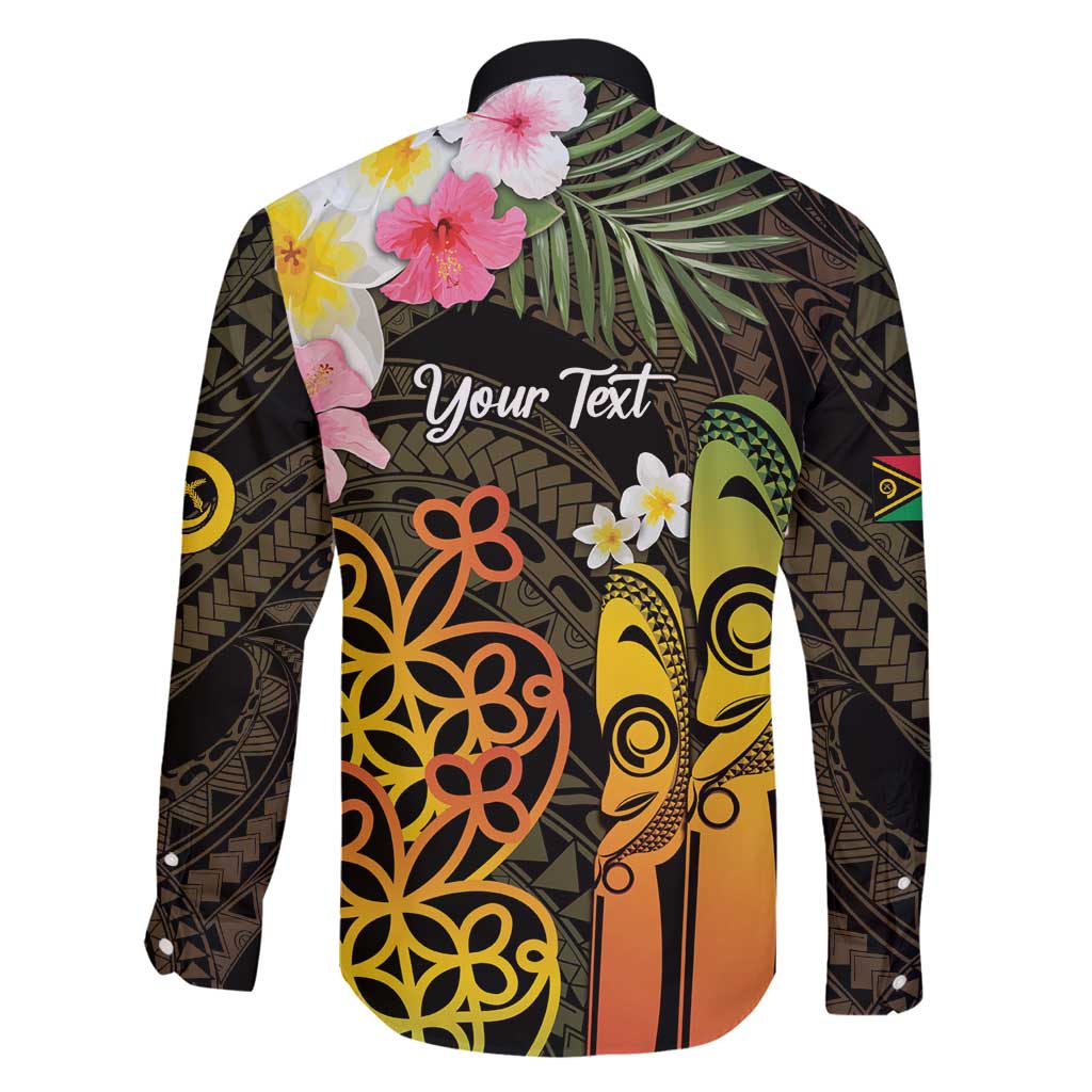 Personalised Vanuatu Independence Day Family Matching Summer Maxi Dress and Hawaiian Shirt Carving Drum Sand Drawing Turtle LT14 - Polynesian Pride