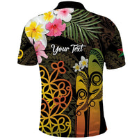 Personalised Vanuatu Independence Day Polo Shirt Carving Drum Sand Drawing Turtle LT14 - Polynesian Pride