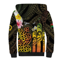 Personalised Vanuatu Independence Day Sherpa Hoodie Carving Drum Sand Drawing Turtle