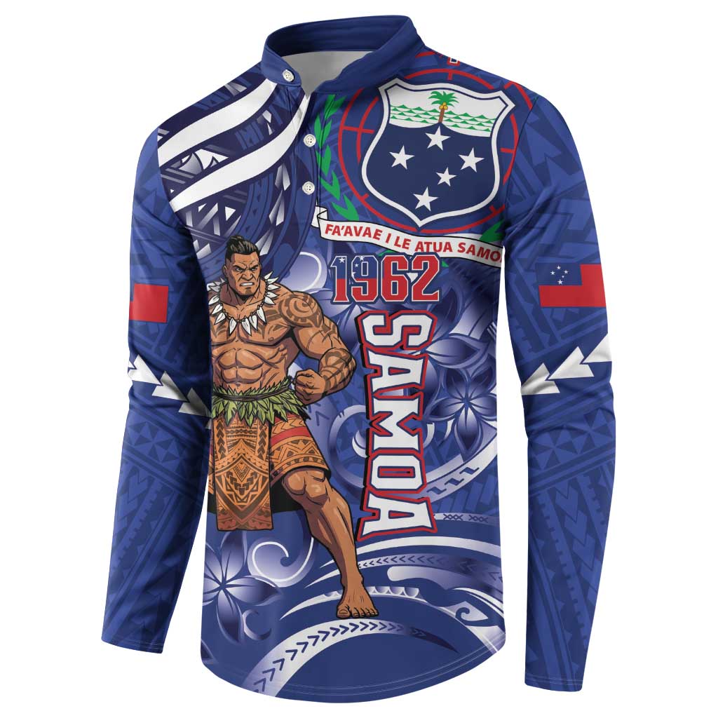 Samoa Independence Day Button Sweatshirt 1962 Proud Samoan Warrior