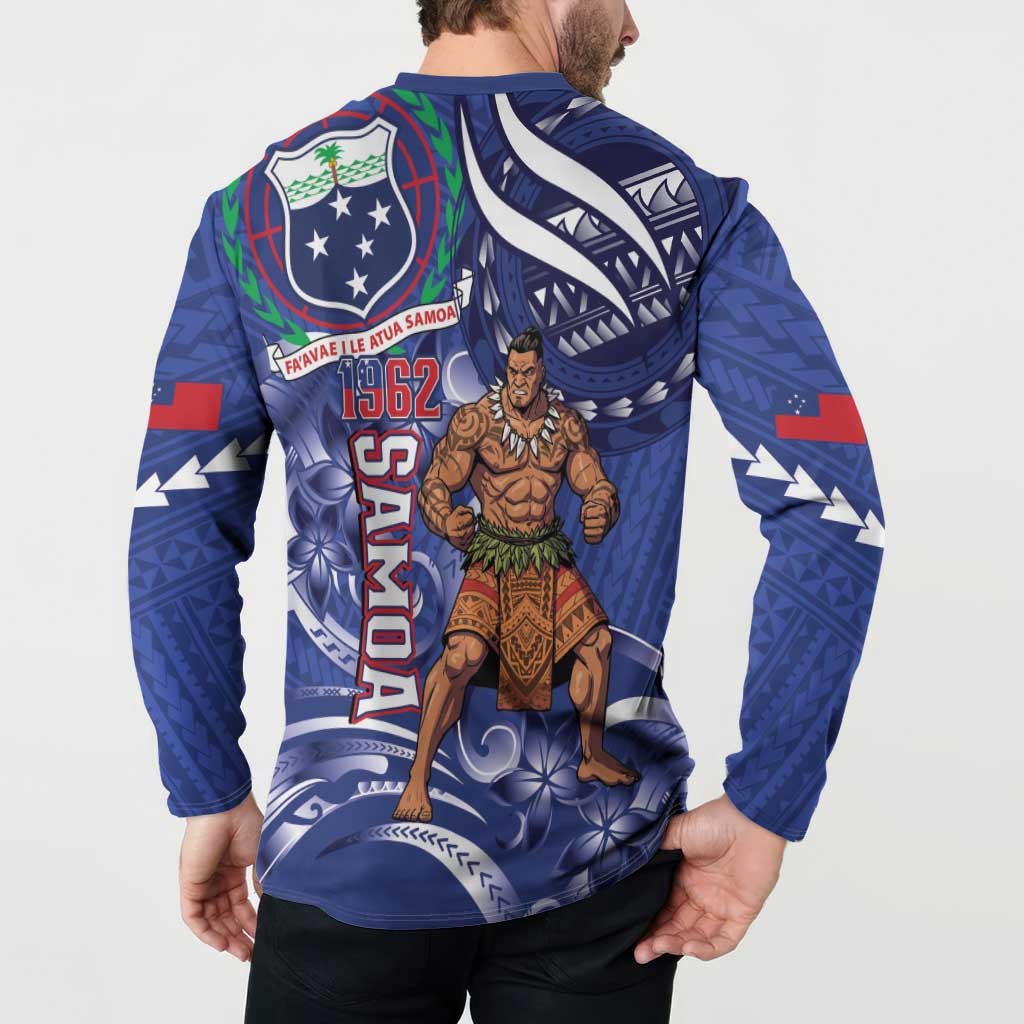Samoa Independence Day Button Sweatshirt 1962 Proud Samoan Warrior