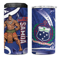 Samoa Independence Day 4 in 1 Can Cooler Tumbler 1962 Proud Samoan Warrior LT14 One Size: 16 oz Blue - Polynesian Pride