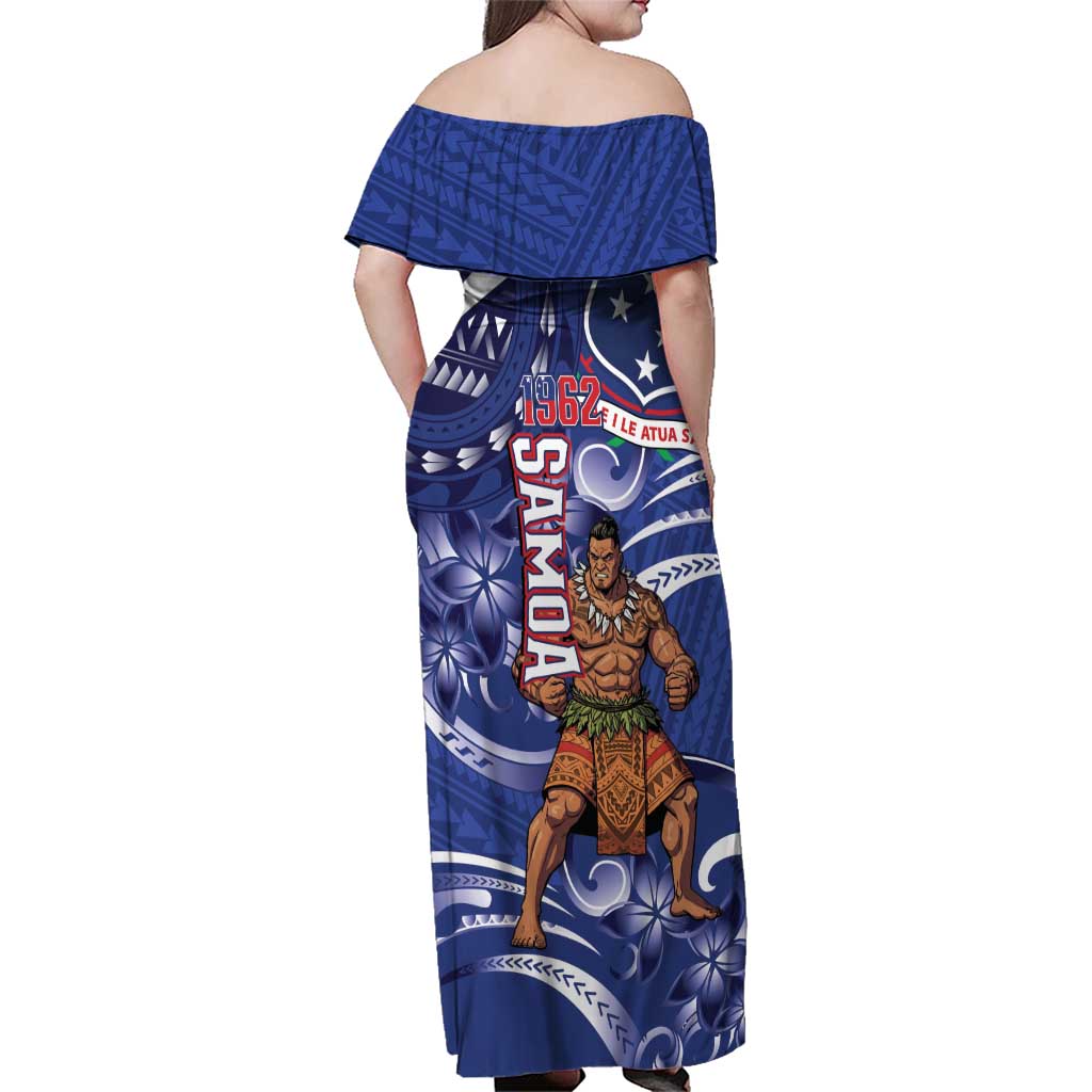 Samoa Independence Day Family Matching Off Shoulder Maxi Dress and Hawaiian Shirt 1962 Proud Samoan Warrior LT14 - Polynesian Pride