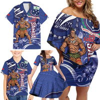 Samoa Independence Day Family Matching Off Shoulder Short Dress and Hawaiian Shirt 1962 Proud Samoan Warrior LT14 - Polynesian Pride