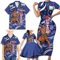 Samoa Independence Day Family Matching Short Sleeve Bodycon Dress and Hawaiian Shirt 1962 Proud Samoan Warrior LT14 - Polynesian Pride