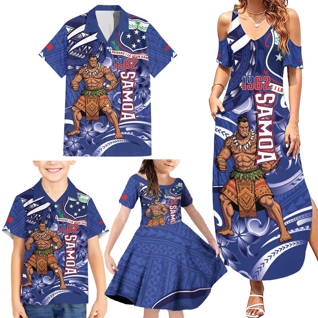 Samoa Independence Day Family Matching Summer Maxi Dress and Hawaiian Shirt 1962 Proud Samoan Warrior LT14 - Polynesian Pride