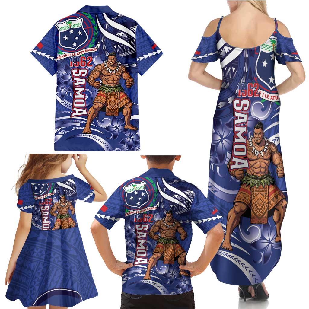 Samoa Independence Day Family Matching Summer Maxi Dress and Hawaiian Shirt 1962 Proud Samoan Warrior LT14 - Polynesian Pride