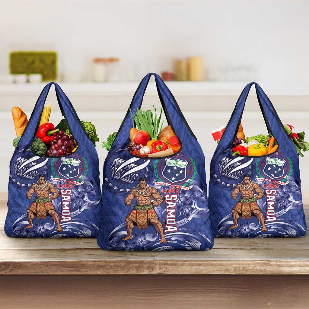Samoa Independence Day Grocery Bag 1962 Proud Samoan Warrior