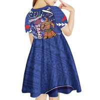 Samoa Independence Day Kid Short Sleeve Dress 1962 Proud Samoan Warrior LT14 - Polynesian Pride