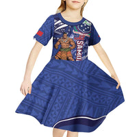 Samoa Independence Day Kid Short Sleeve Dress 1962 Proud Samoan Warrior LT14 - Polynesian Pride