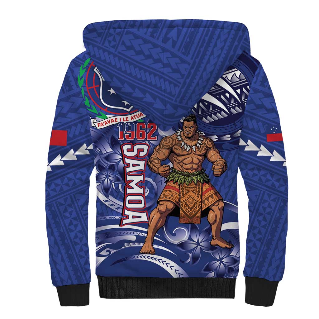 Samoa Independence Day Sherpa Hoodie 1962 Proud Samoan Warrior LT14 - Polynesian Pride