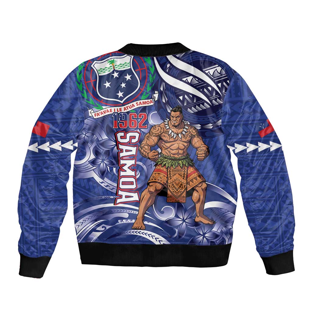 Samoa Independence Day Sleeve Zip Bomber Jacket 1962 Proud Samoan Warrior