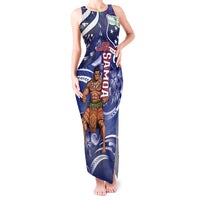 Samoa Independence Day Tank Maxi Dress 1962 Proud Samoan Warrior LT14 Women Blue - Polynesian Pride
