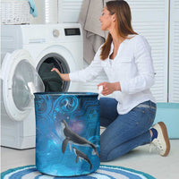 Paikea New Zealand Matariki Laundry Basket Humpback Whale Taniko Motifs Ocean Vibes