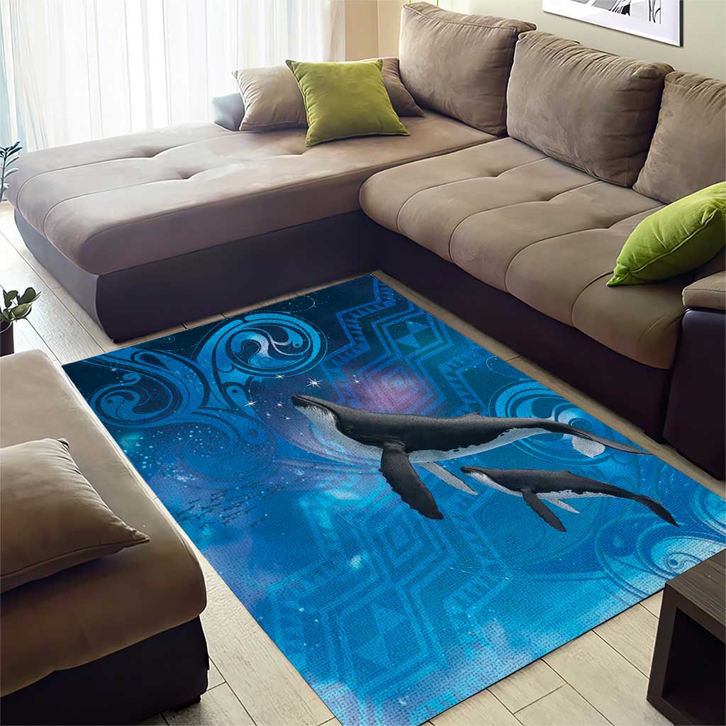 Paikea New Zealand Matariki Area Rug Humpback Whale Taniko Motifs Ocean Vibes LT14 - Polynesian Pride