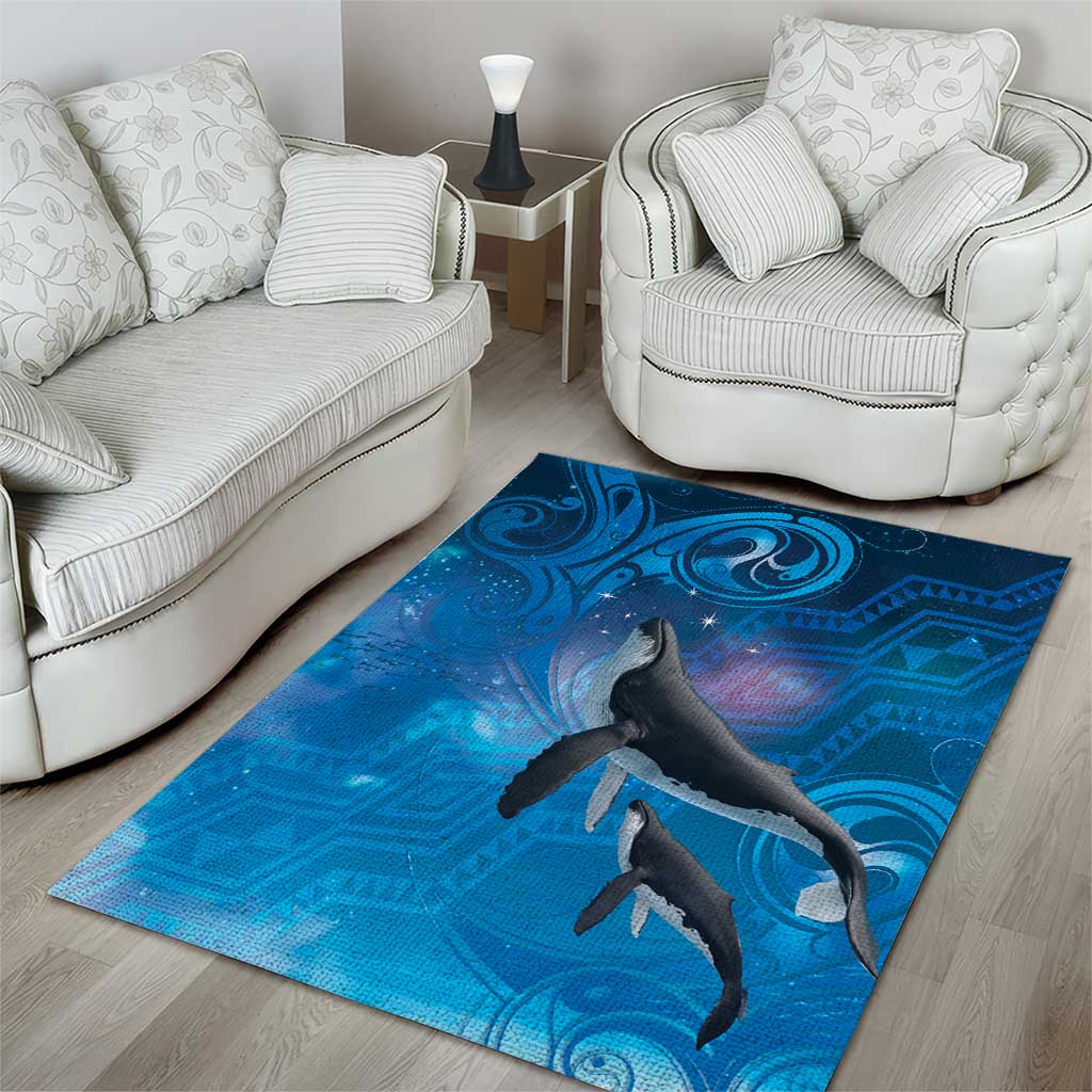 Paikea New Zealand Matariki Area Rug Humpback Whale Taniko Motifs Ocean Vibes LT14 - Polynesian Pride
