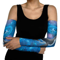 Paikea New Zealand Matariki Arm Sleeves Humpback Whale Taniko Motifs Ocean Vibes LT14 - Polynesian Pride