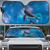 Paikea New Zealand Matariki Auto Sun Shade Humpback Whale Taniko Motifs Ocean Vibes LT14 Blue - Polynesian Pride