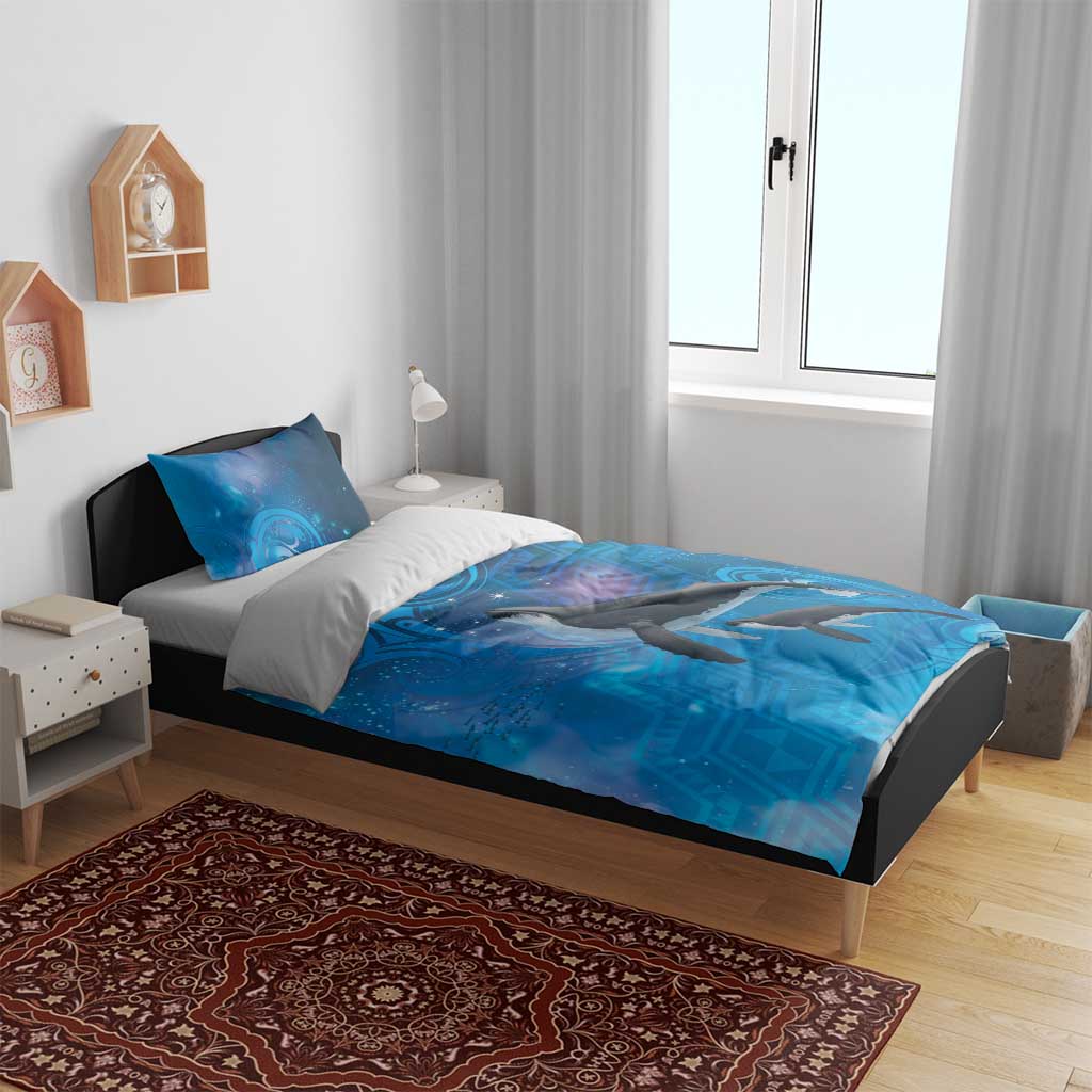 Paikea New Zealand Matariki Bedding Set Humpback Whale Taniko Motifs Ocean Vibes
