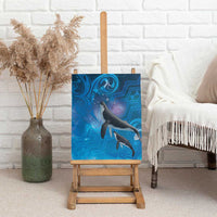 Paikea New Zealand Matariki Canvas Wall Art Humpback Whale Taniko Motifs Ocean Vibes LT14 - Polynesian Pride
