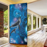 Paikea New Zealand Matariki Door Cover Humpback Whale Taniko Motifs Ocean Vibes LT14 - Polynesian Pride
