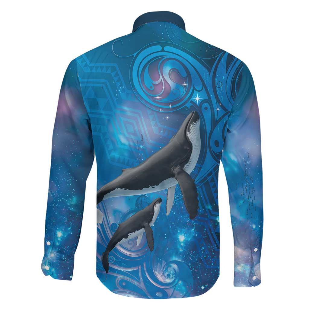 Paikea New Zealand Matariki Family Matching Puletasi and Hawaiian Shirt Humpback Whale Taniko Motifs Ocean Vibes LT14 - Polynesian Pride