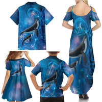 Paikea New Zealand Matariki Family Matching Summer Maxi Dress and Hawaiian Shirt Humpback Whale Taniko Motifs Ocean Vibes LT14 - Polynesian Pride