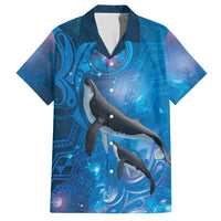 Paikea New Zealand Matariki Hawaiian Shirt Humpback Whale Taniko Motifs Ocean Vibes LT14 Blue - Polynesian Pride