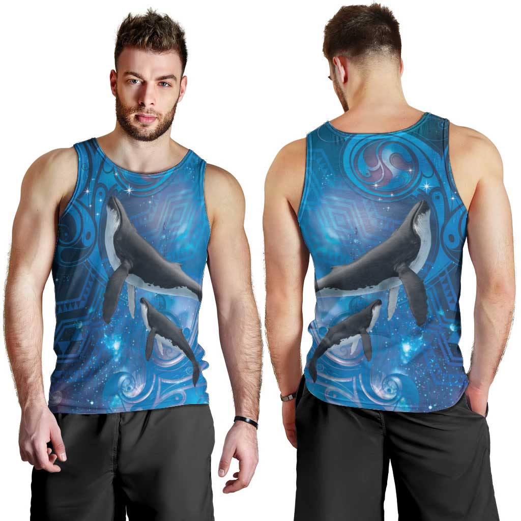 Paikea New Zealand Matariki Men Tank Top Humpback Whale Taniko Motifs Ocean Vibes LT14 - Polynesian Pride
