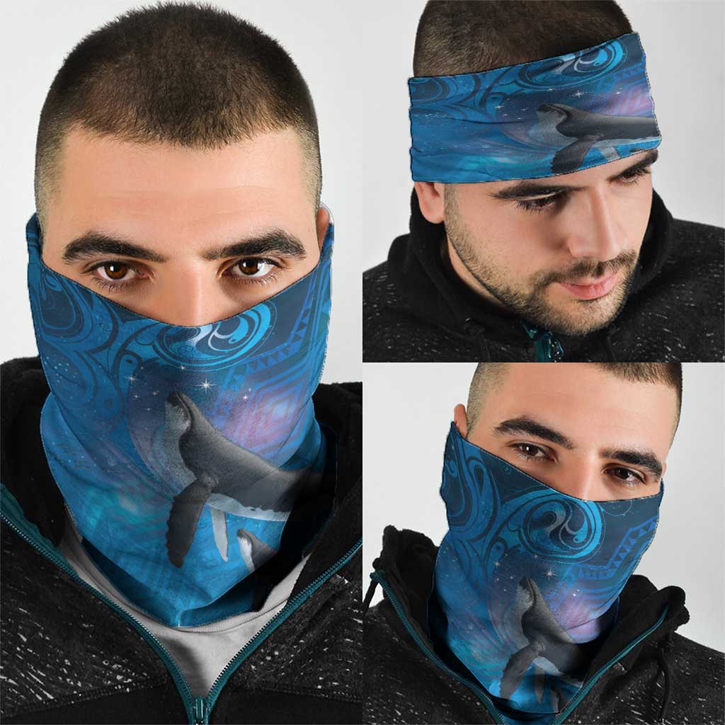 Paikea New Zealand Matariki Neck Gaiter Humpback Whale Taniko Motifs Ocean Vibes LT14 - Polynesian Pride