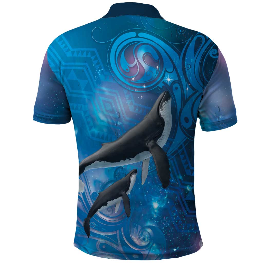 Paikea New Zealand Matariki Polo Shirt Humpback Whale Taniko Motifs Ocean Vibes LT14 - Polynesian Pride